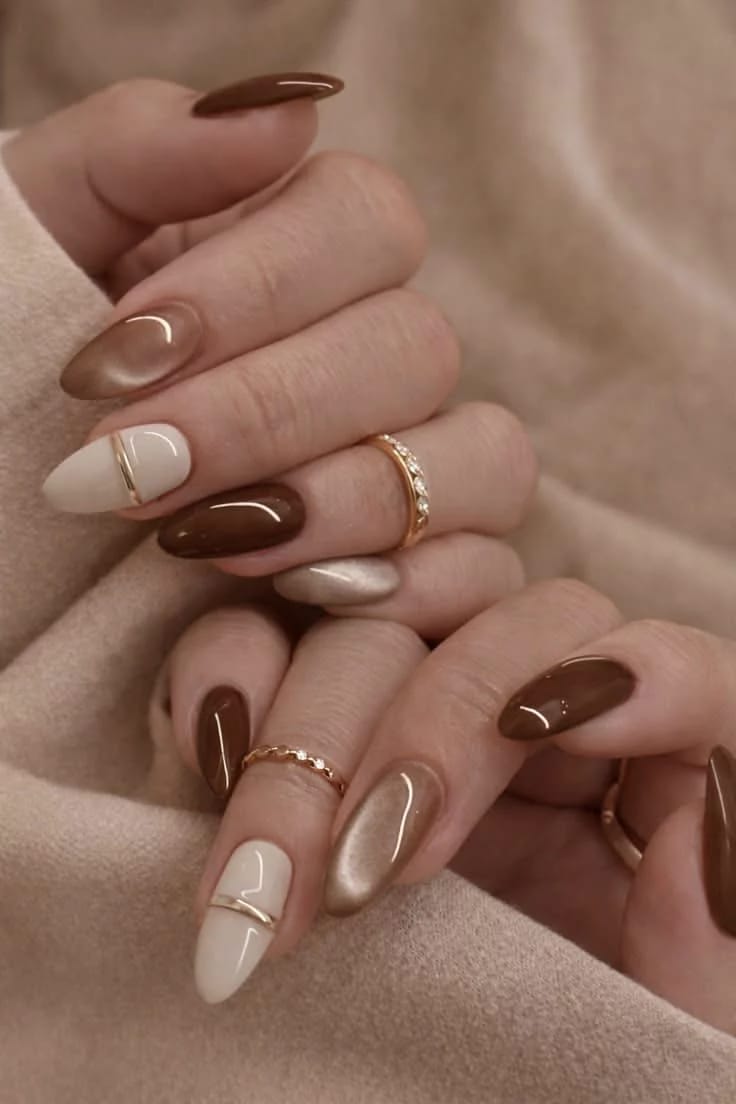 Golden Dynasty nail art